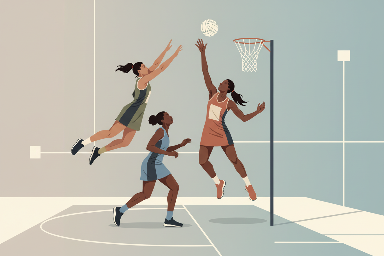 Netball illustration with one ball